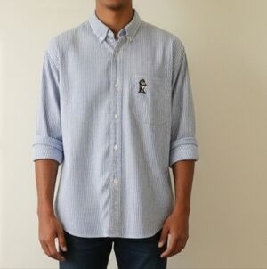 Vtg Warner Bros. Studio Store Looney Tunes Striped Button Down Shirt Men's Sz M